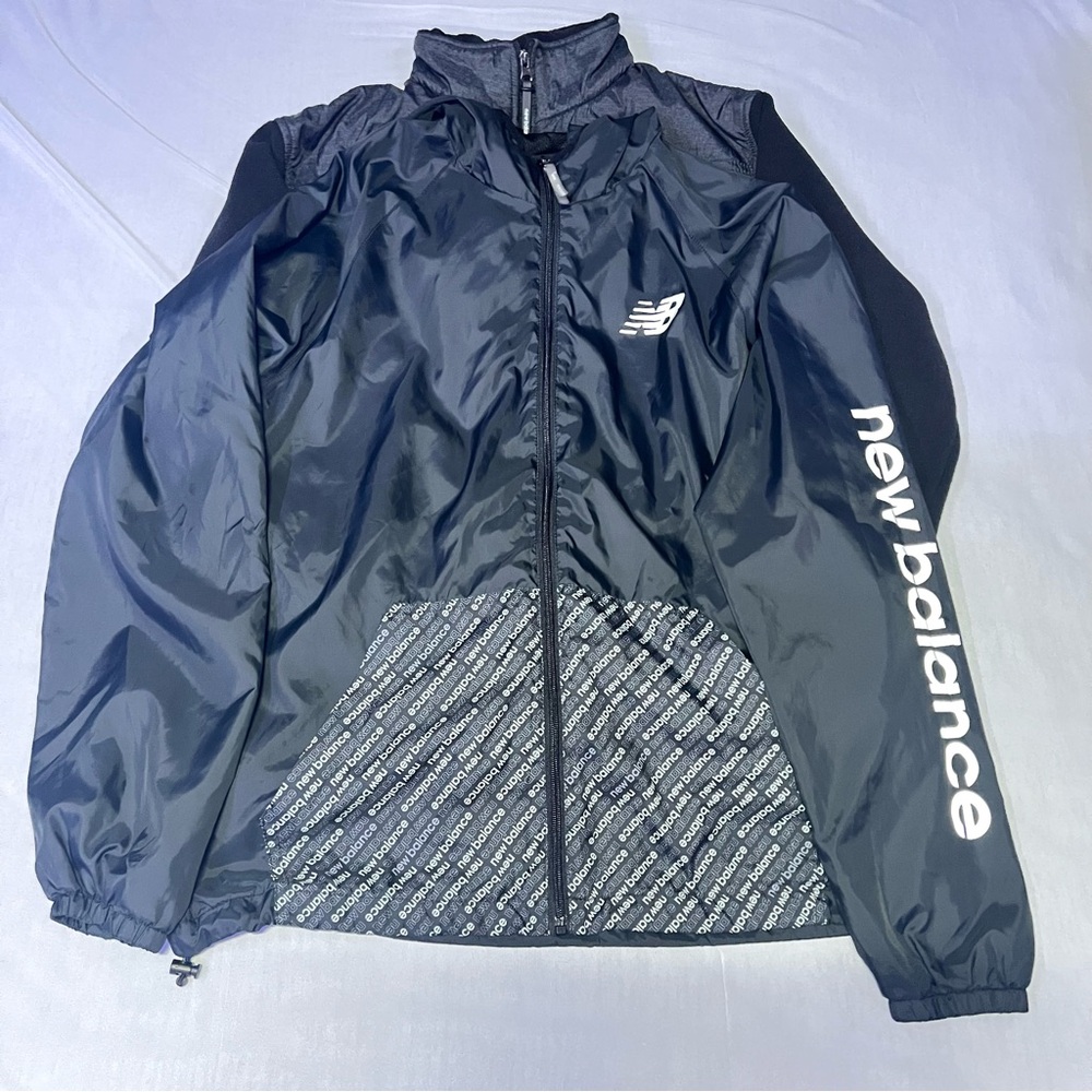 New Balance Black windbreaker and full zip sweater combo.